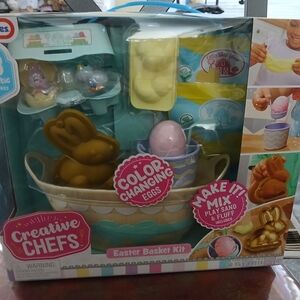 Creative Chefs Easter Basket Kit - Color Changing Eggs Play Sand And Fluff